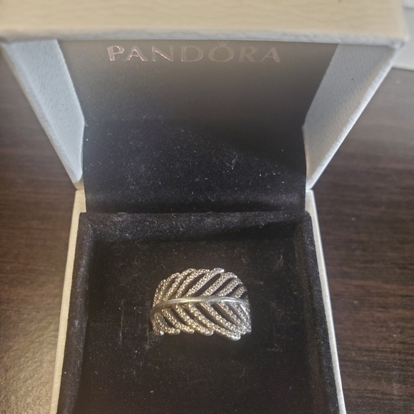 PANDORA Light as a Feather Clear CZ Ring Size 50 - Picture 11 of 15